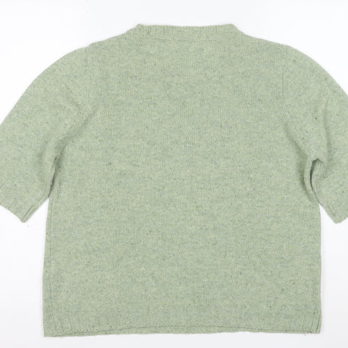 Marks and Spencer Women’s Green Wool Blend Crew Neck Jumper UK 16