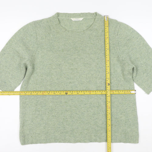 Marks and Spencer Women’s Green Wool Blend Crew Neck Jumper UK 16
