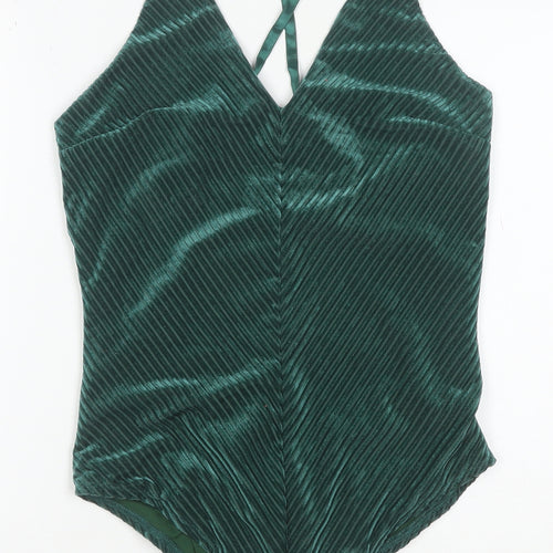 Luna Women Green One Piece Swimsuit Size 14 Adjustable Straps Nylon