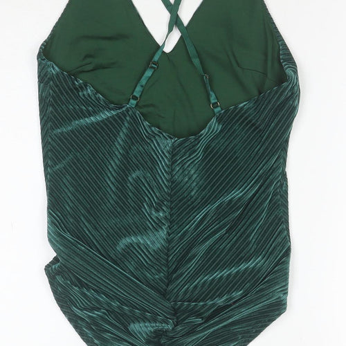 Luna Women Green One Piece Swimsuit Size 14 Adjustable Straps Nylon