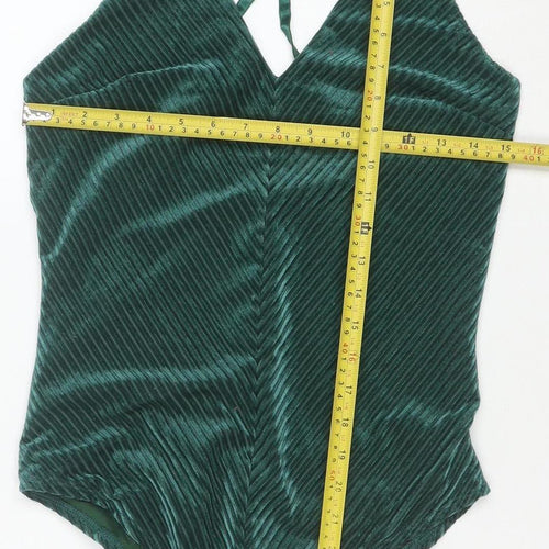 Luna Women Green One Piece Swimsuit Size 14 Adjustable Straps Nylon