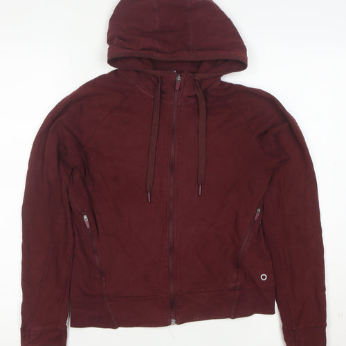 Goodmove Womens Burgundy Full Zip Hoodie Size 6 Cotton Blend