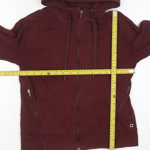Goodmove Womens Burgundy Full Zip Hoodie Size 6 Cotton Blend