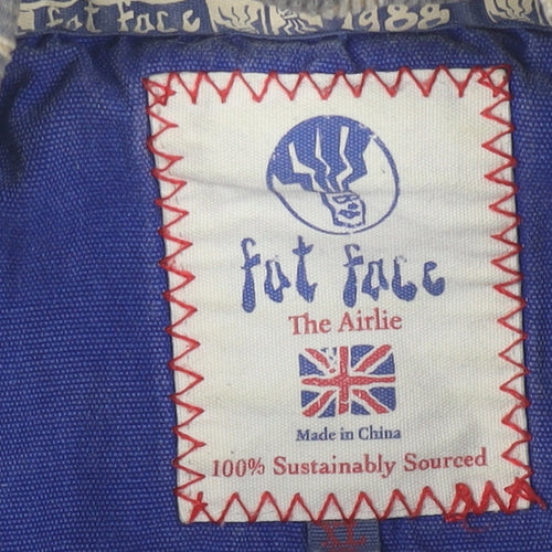 Fat Face Men Blue Cotton Half Zip Pullover Sweatshirt Size M