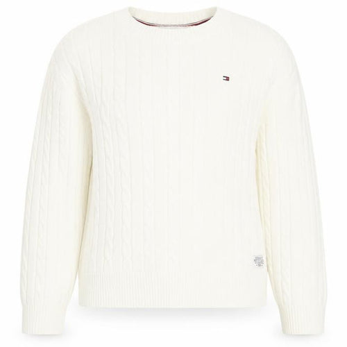 Tommy Hilfiger Girls Ivory Cable Knit Wool Blend Jumper Size 164