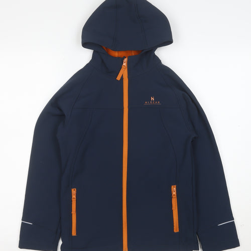 Hi Gear Boys Blue Soft Shell Hooded Jacket 11-12 Years Full Zip Outdoor
