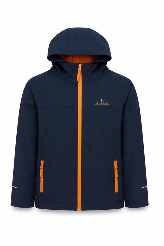 Hi Gear Boys Blue Soft Shell Hooded Jacket 11-12 Years Full Zip Outdoor