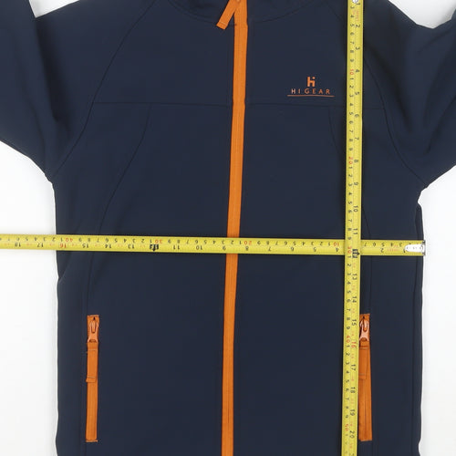 Hi Gear Boys Blue Soft Shell Hooded Jacket 11-12 Years Full Zip Outdoor