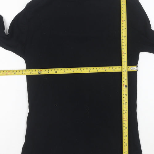 River Island Women's Black Roll Neck Long Sleeve Cotton Top Size 10