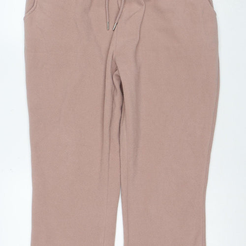 Damart Women Beige Fleece Sweatpants L UK 18/20 Elastic Waist Winter