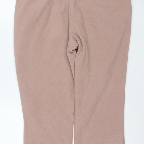 Damart Women Beige Fleece Sweatpants L UK 18/20 Elastic Waist Winter