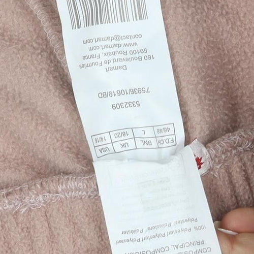 Damart Women Beige Fleece Sweatpants L UK 18/20 Elastic Waist Winter