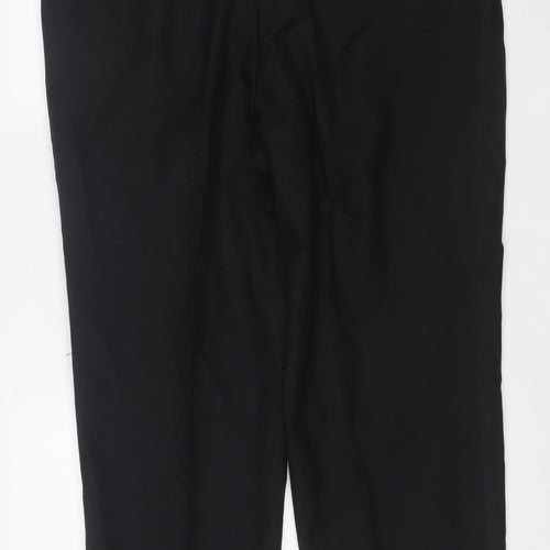 Berwin & Berwin Men's Black 42W Wool Pleated Dress Trousers