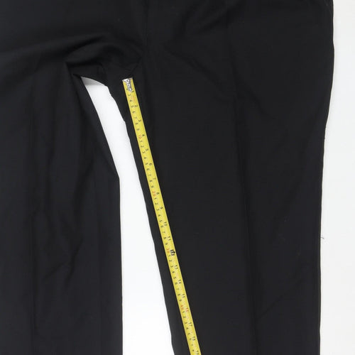 Berwin & Berwin Men's Black 42W Wool Pleated Dress Trousers