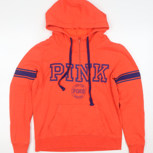 Victoria's Secret PINK Women's Orange S Half Zip Hoodie