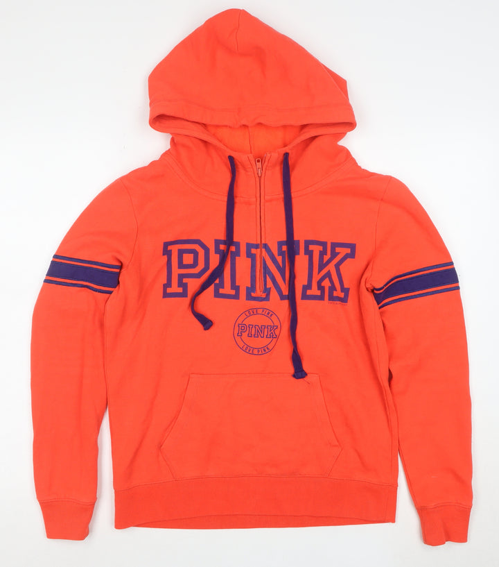 Victoria's Secret PINK Women's Orange S Half Zip Hoodie