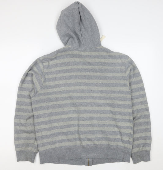 Billabong Men's Grey Striped Full Zip Hoodie Size S