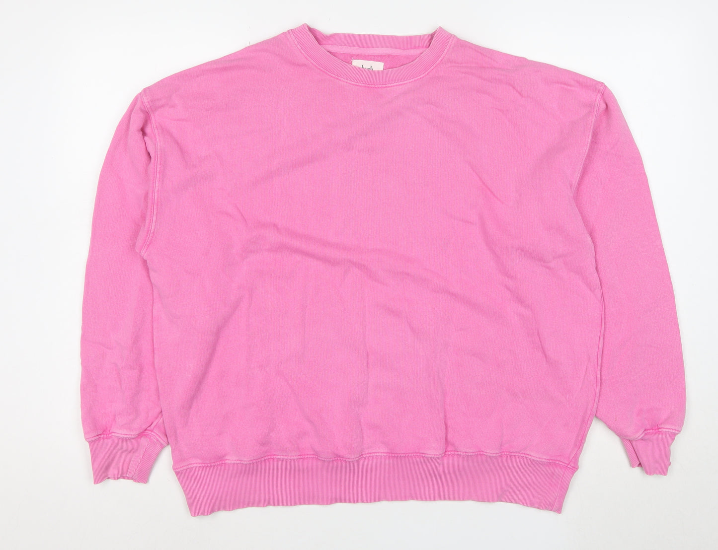 Hush Women's Pink Cotton Crew Neck Pullover Sweatshirt Size S