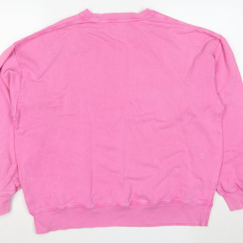 Hush Women's Pink Cotton Crew Neck Pullover Sweatshirt Size S