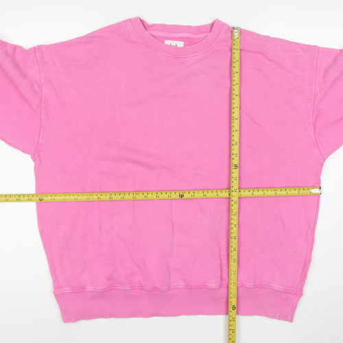 Hush Women's Pink Cotton Crew Neck Pullover Sweatshirt Size S