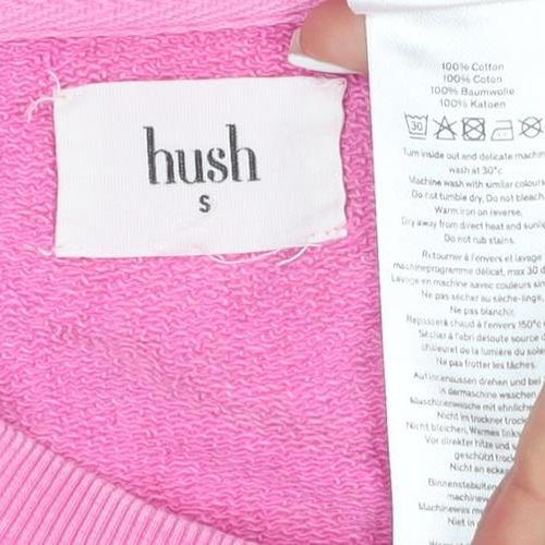 Hush Women's Pink Cotton Crew Neck Pullover Sweatshirt Size S