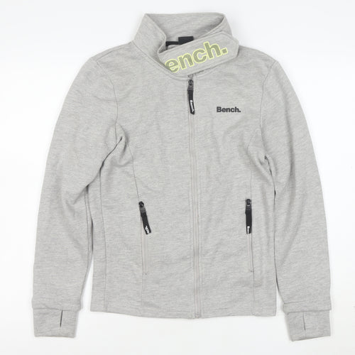 Bench Womens Grey Full Zip Hoodie XS Casual Lightweight Sweatshirt