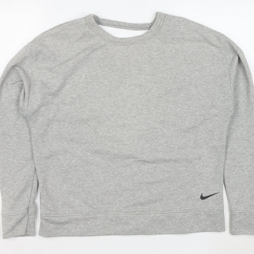 Nike Women's Grey Dri-FIT Pullover Sweatshirt Small Lightweight