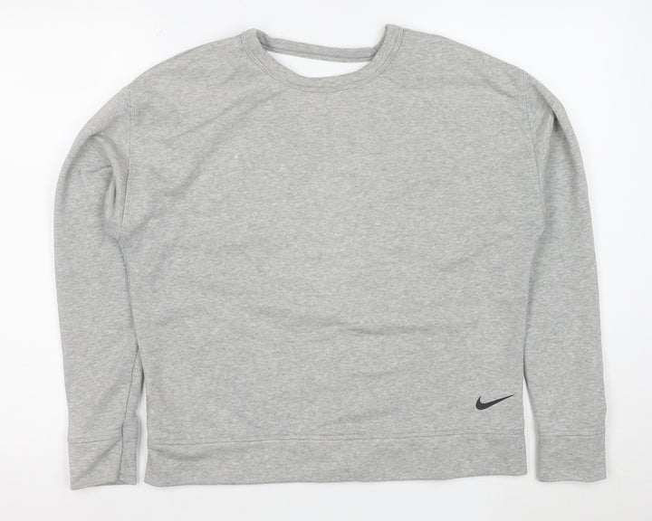 Nike Women's Grey Dri-FIT Pullover Sweatshirt Small Lightweight