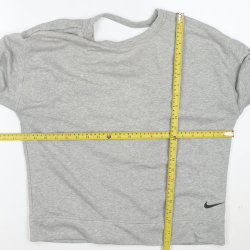 Nike Women's Grey Dri-FIT Pullover Sweatshirt Small Lightweight