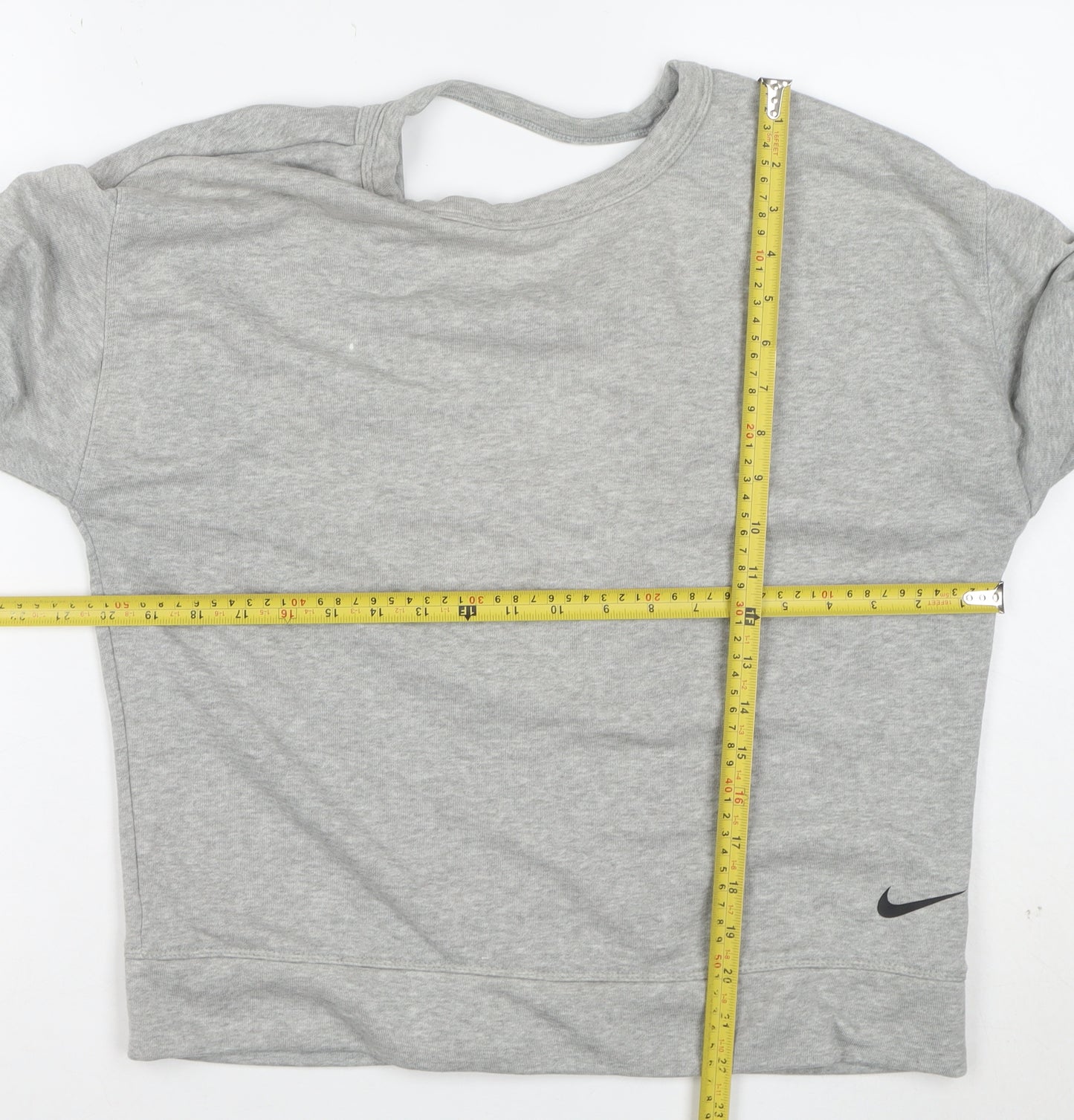 Nike Women's Grey Dri-FIT Pullover Sweatshirt Small Lightweight