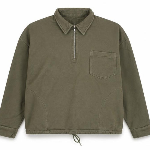 Kin Women’s Khaki Green 1/2 Zip Cotton Sweatshirt Size L