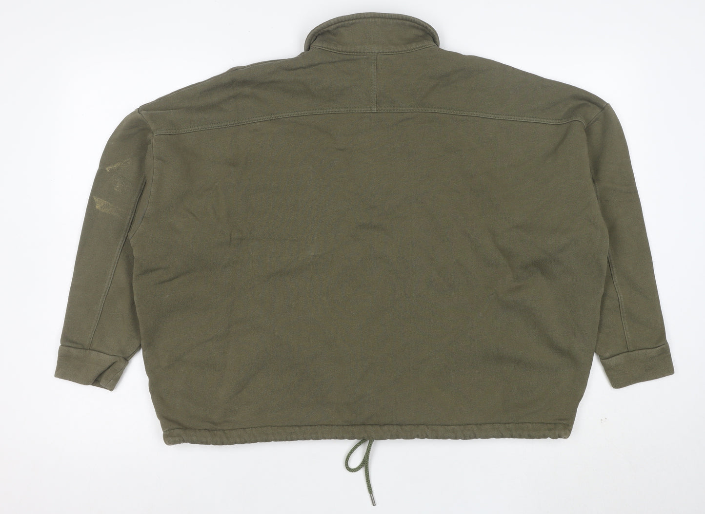 Kin Women’s Khaki Green 1/2 Zip Cotton Sweatshirt Size L