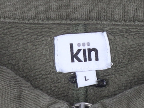 Kin Women’s Khaki Green 1/2 Zip Cotton Sweatshirt Size L