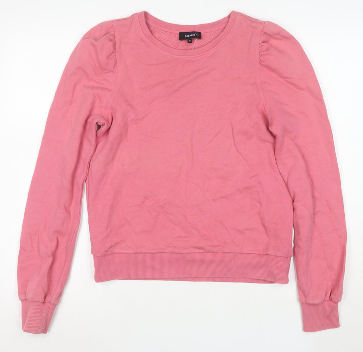 ME+EM Women Pink Cotton Long Sleeve Pullover Sweatshirt Size 12
