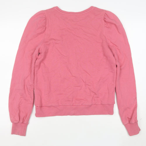 ME+EM Women Pink Cotton Long Sleeve Pullover Sweatshirt Size 12