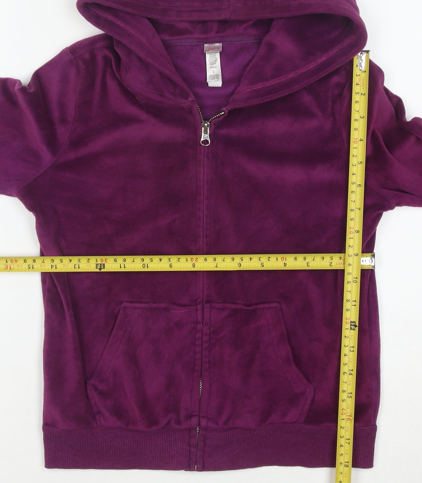 Jessie’s Women’s Purple Velour Full Zip Hoodie Size L
