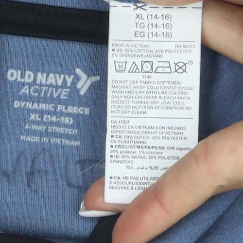 Old Navy Active Blue Pullover Hoodie XL Lined Womens Long Sleeve