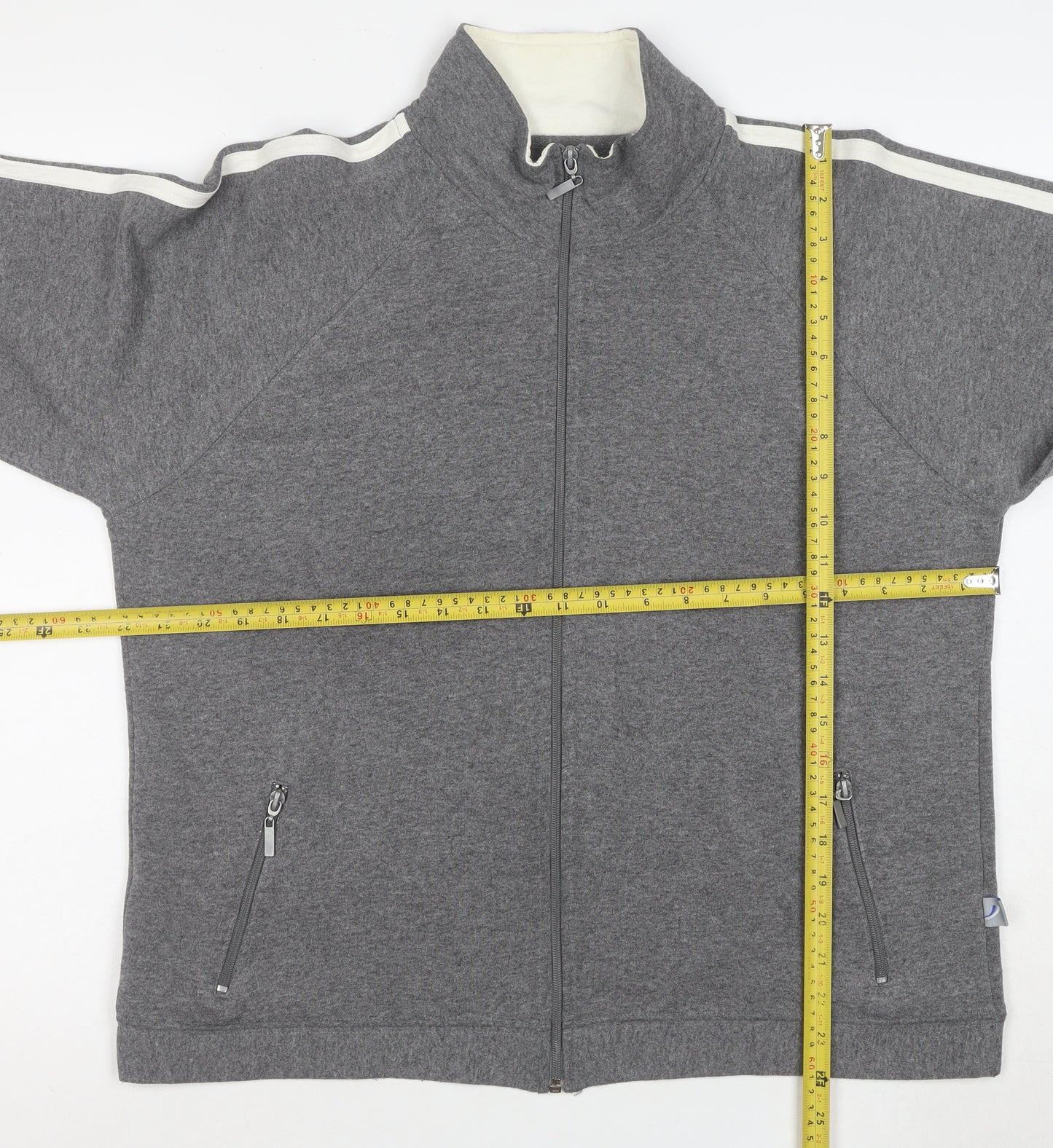 MS Sportswear Women's Grey Full Zip Hoodie Size 8 Cotton Blend