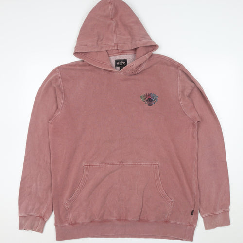 Billabong Women's Pink Pullover Hoodie XL Cotton Blend Surf Graphic