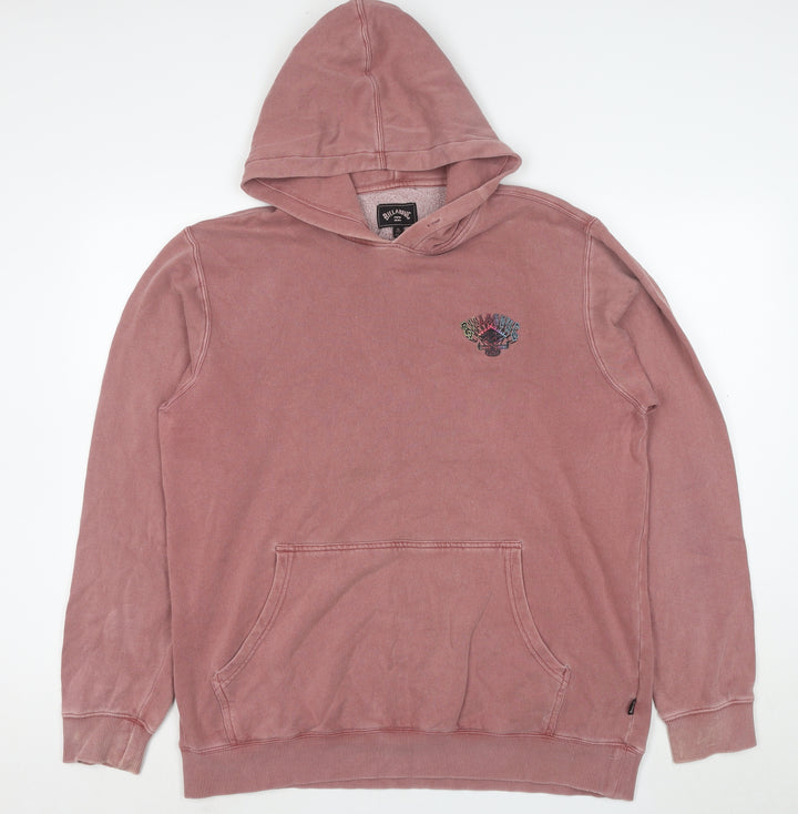 Billabong Women's Pink Pullover Hoodie XL Cotton Blend Surf Graphic
