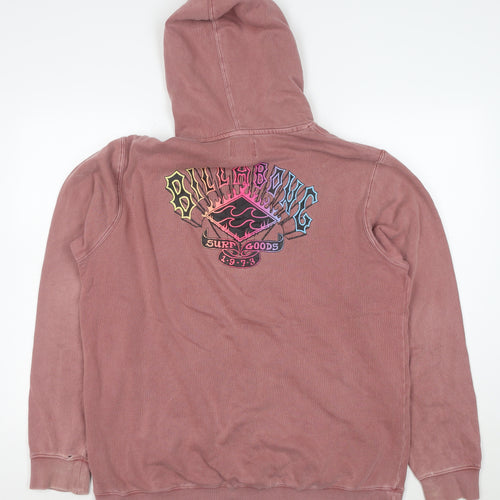 Billabong Women's Pink Pullover Hoodie XL Cotton Blend Surf Graphic