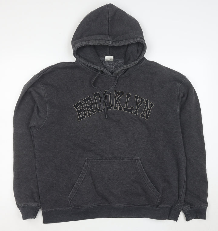 Zayan Mens Grey XL Pullover Hoodie Brooklyn Graphic Fleece