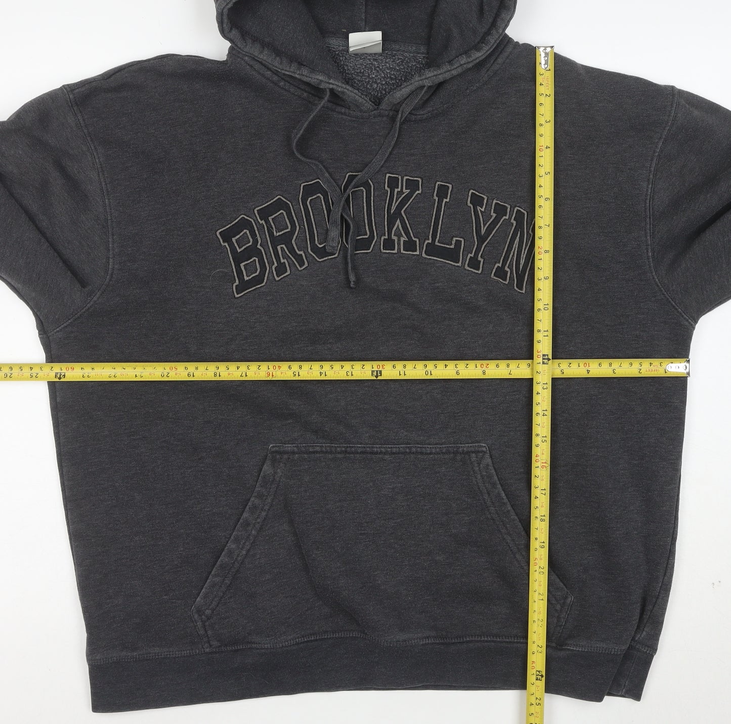 Zayan Mens Grey XL Pullover Hoodie Brooklyn Graphic Fleece
