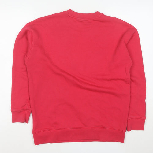 Adidas Womens Red Crew Neck Pullover Sweatshirt XS UK 6