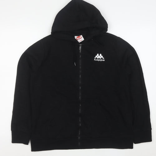 Kappa Women's Black XL Full Zip Hoodie Cotton Blend Sportswear