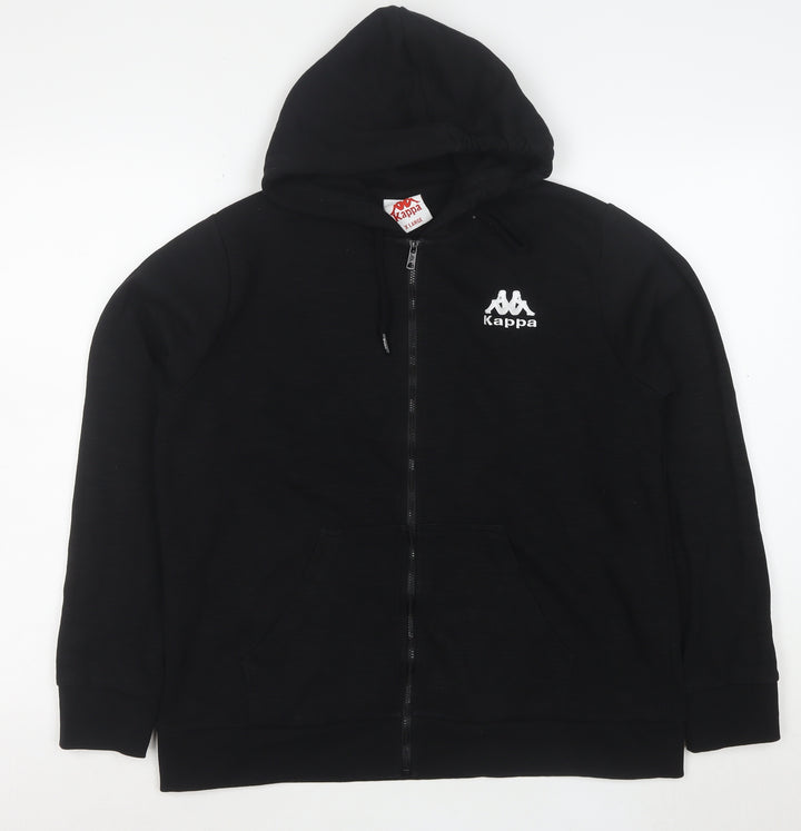 Kappa Women's Black XL Full Zip Hoodie Cotton Blend Sportswear