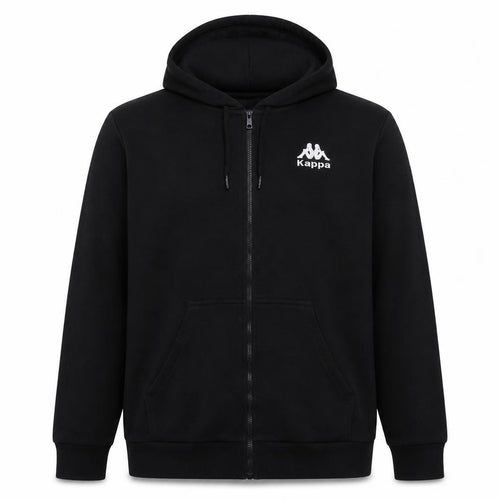 Kappa Women's Black XL Full Zip Hoodie Cotton Blend Sportswear
