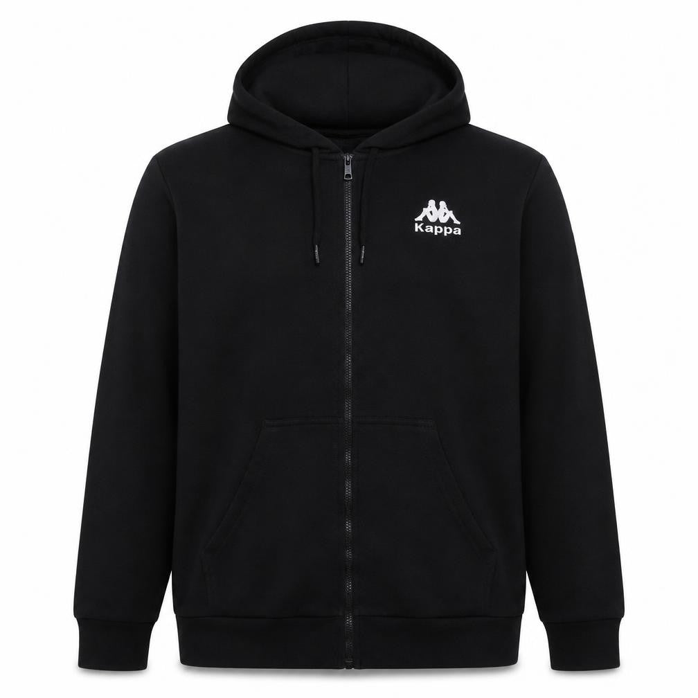 Kappa Women's Black XL Full Zip Hoodie Cotton Blend Sportswear