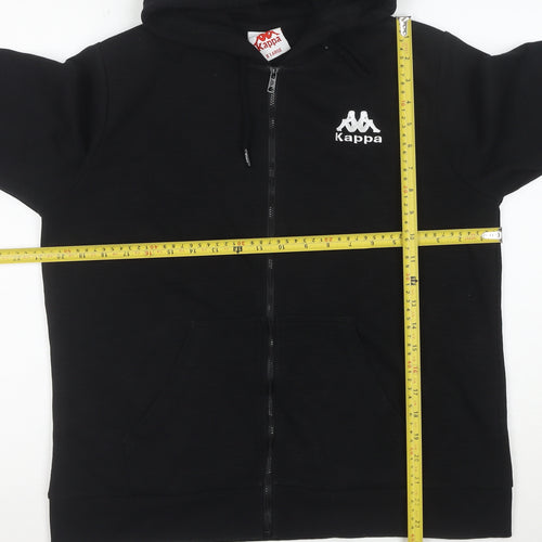 Kappa Women's Black XL Full Zip Hoodie Cotton Blend Sportswear