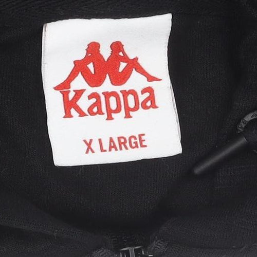 Kappa Women's Black XL Full Zip Hoodie Cotton Blend Sportswear